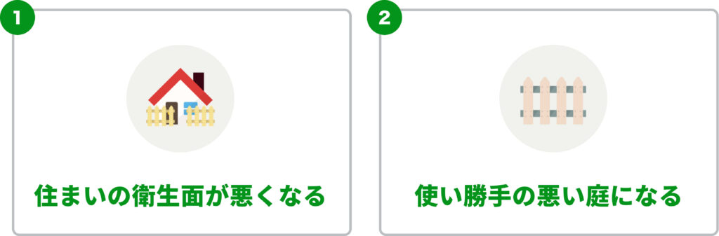 庭の水はけが悪いことによる2つの弊害