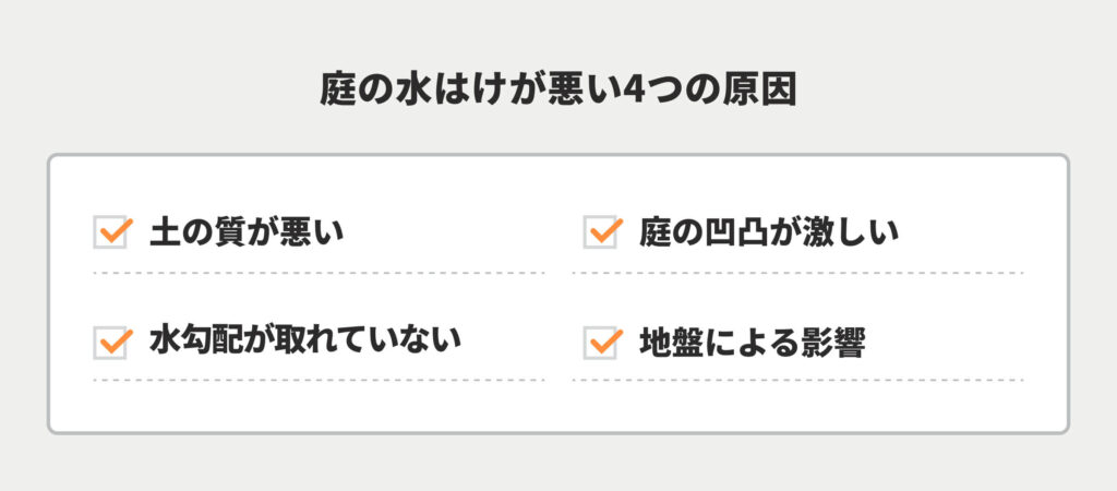 庭の水はけが悪い4つの原因